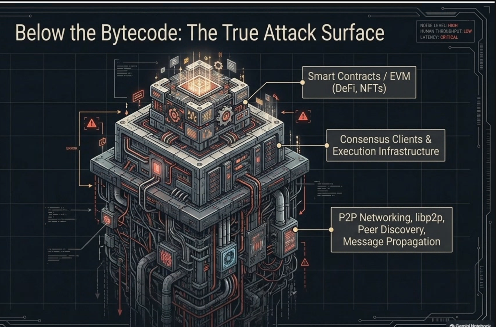 Below the Bytecode — the true attack surface, from smart contracts down to P2P networking and libp2p